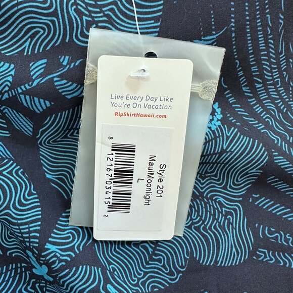 RipSkirt Hawaii Wrap Skirt Style 201 Maui Moonlight Size L Blue Hibiscus NWT - Picture 5 of 9